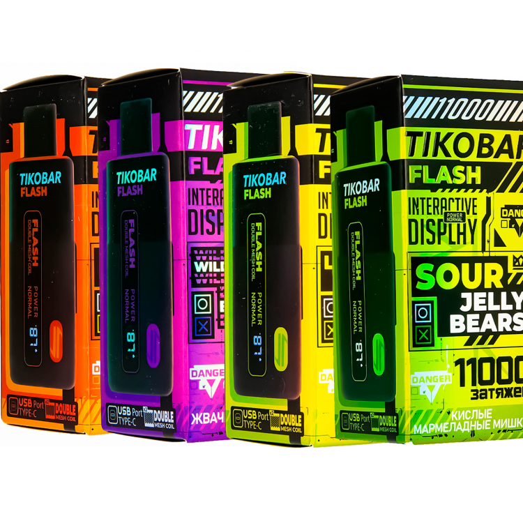 (М) Одноразовая электронная сигарета Tikobar 11000 - Sour Fizzy Cherry (Кислая Вишнёвая Шипучка)